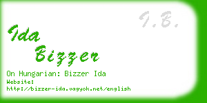 ida bizzer business card